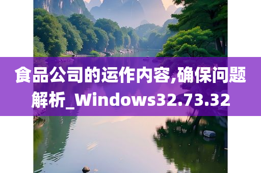 食品公司的运作内容,确保问题解析_Windows32.73.32