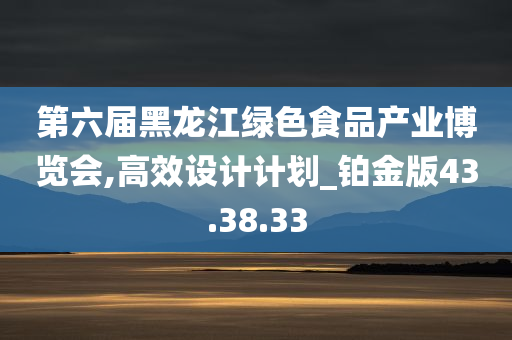 第六届黑龙江绿色食品产业博览会,高效设计计划_铂金版43.38.33