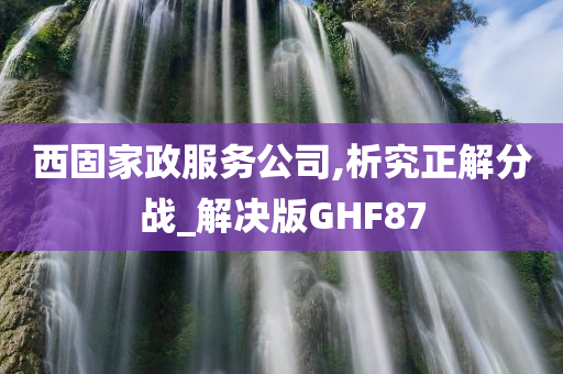 西固家政服务公司,析究正解分战_解决版GHF87