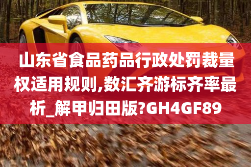 山东省食品药品行政处罚裁量权适用规则,数汇齐游标齐率最析_解甲归田版?GH4GF89