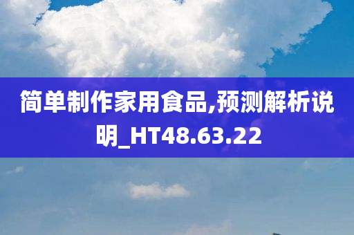 简单制作家用食品,预测解析说明_HT48.63.22