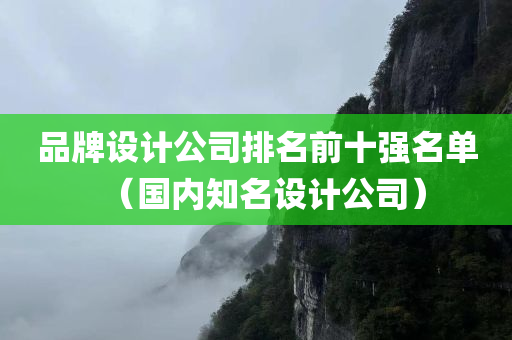 品牌设计公司排名前十强名单（国内知名设计公司）