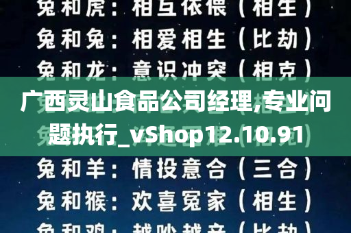 广西灵山食品公司经理,专业问题执行_vShop12.10.91